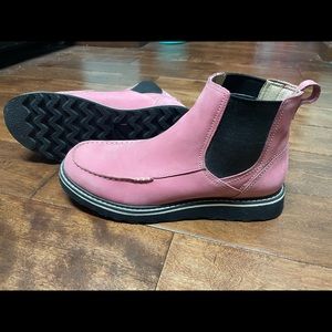 Pink Red Wing suede boots